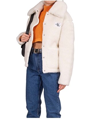 Calvin Klein Jeans Normal Beyaz Kadın Ceket J20J221893YBI