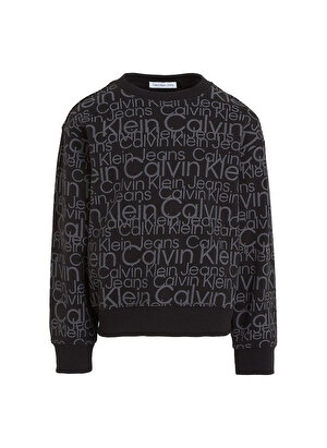 Calvin Klein Siyah Erkek Çocuk Sweatshirt IB0IB018550GJ