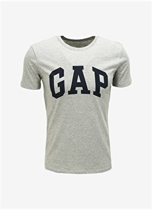 Gap Bisiklet Yaka Baskılı Açık Gri Erkek T-Shirt 550338