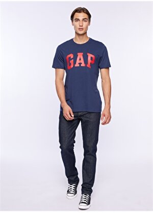 Gap Bisiklet Yaka Baskılı Lacivert Erkek T-Shirt 550338