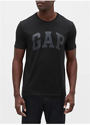 Gap Bisiklet Yaka Baskılı Siyah Erkek T-Shirt 550338
