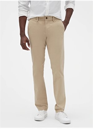 Gap Normal Bel Dar Paça Slim Fit Krem Erkek Pantolon 500357