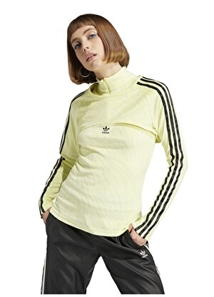 adidas Neon Sarı Kadın Bisiklet Yaka T-Shirt IJ5027 LONG SLEEVE TEE 
