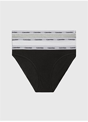 Calvin Klein Siyah - Beyaz - Gri Kadın Külot 3lü 000QD5207E