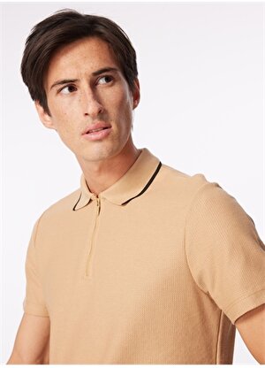 Fabrika Deve Tüyü Erkek Basic Jakarlı Polo T-Shirt LUCAS 