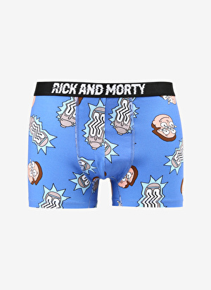 Never Say Never Erkek Mavi Rick & Morty Boxer BYL3714   