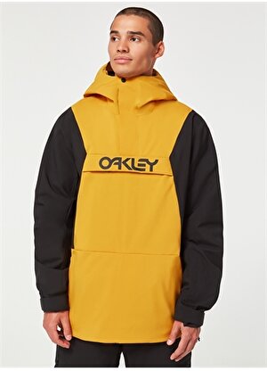 Oakley Sarı - Siyah Erkek Kapüşonlu Baskılı Kayak Montu FOA403652 TNP TBT INSULATED ANORAK 