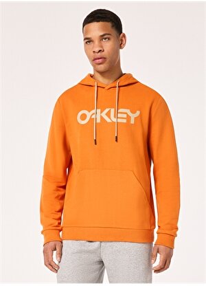 Oakley Turuncu Erkek Kapüşonlu Baskılı Sweatshirt FOA402599 B1B PO HOODIE 2.0 