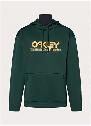 Oakley Sarı - Yeşil Erkek Kapüşonlu Baskılı Sweatshirt FOA402381 RIDER LONG 2.0 HOODIE 