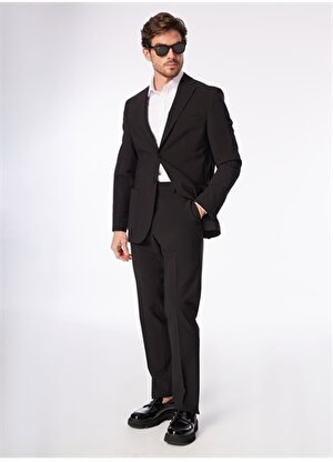 Fabrika Siyah Erkek Mono Yaka Basic Takım Elbise F4SM-TKM 0363 