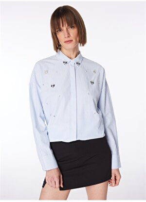 Fabrika Mavi - Beyaz Kadın Basic Gömlek F4SL-GML0028 
