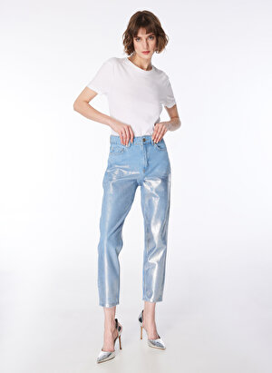 Fabrika Mavi - Gümüş Kadın Straight Denim Pantolon F4SL-PNT0342 