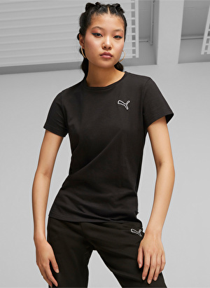 Puma 67598601-BETTER ESSENTIALS Tee Kadın Siyah Yuvarlak Yaka Regular Fit T-Shirt 