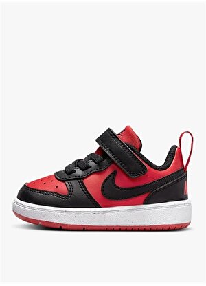 Nike Siyah - Kırmızı Bebek Yürüyüş Ayakkabısı DV5458-600 COURT BOROUGH LOW TD