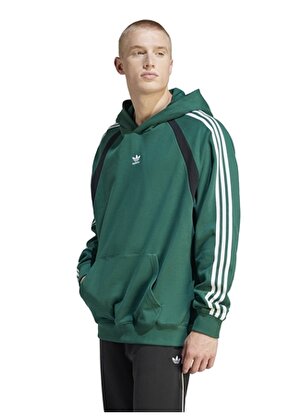 adidas Yeşil Erkek Kapüşon Yaka Sweatshirt IW3646-HOODIE 
