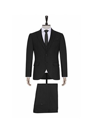 Süvari Normal Bel Slim Fit Siyah Erkek Takım Elbise TK1001100129