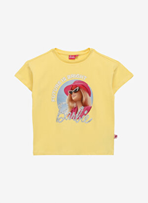 Barbie Baskılı Sarı Kız Çocuk T-Shirt BRB4SG-TST6011