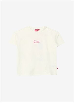 Barbie Baskılı Ekru Kız Çocuk T-Shirt BRB4SG-TST6009