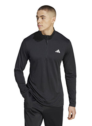 adidas Siyah Erkek Dik Yaka Sweatshirt IJ9617-TR-ES+ 1I4ZIP 