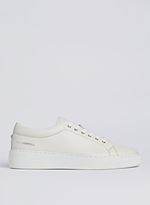 KARL LAGERFELD Ekru Erkek Deri Sneaker FLINT Lace Lo Lthr