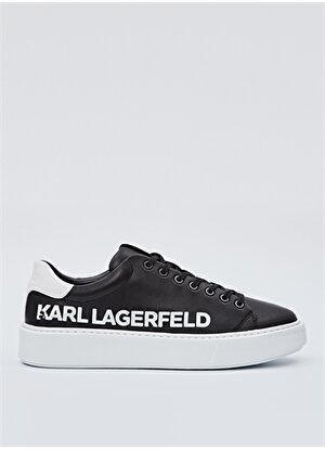KARL LAGERFELD Siyah - Beyaz Erkek Deri Sneaker MAXI KUP Injekt Logo Lo