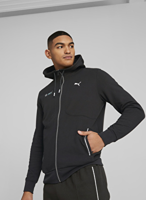 Puma Siyah Erkek Kapüşon Yaka Regular Fit Zip Ceket 53846001 MAPF1 Hooded Sweat Jacket