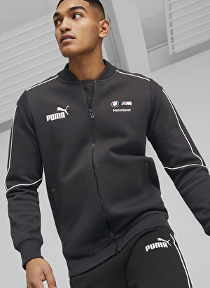 Puma 53811701 BMW MMS MT7 Track Jacket Siyah Erkek Dik Yaka Regular Fit Zip Ceket 