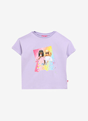 Barbie Baskılı Lila Kadın T-Shirt BRB4SG-TST6014