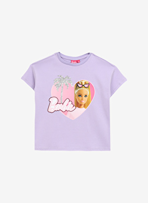 Barbie Baskılı Lila Kadın T-Shirt BRB4SG-TST6007