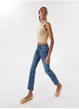 Twist Orta Bel İspanyol Paça Super Slim Fit Koyu İndigo Kadın Denim Pantolon TW6230018016AC7