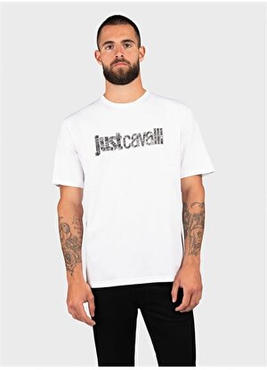 Just Cavalli Bisiklet Yaka Beyaz Erkek T-Shirt 75OAHG05