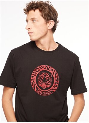 Just Cavalli Bisiklet Yaka Siyah Erkek T-Shirt 75OAHT02