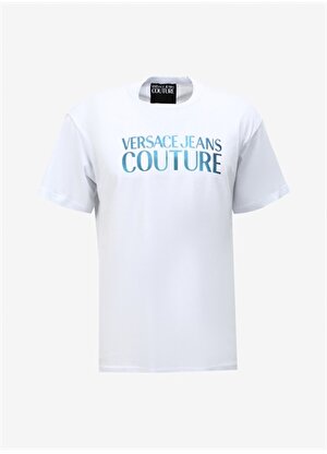 Versace Jeans Couture Bisiklet Yaka Beyaz Erkek T-Shirt 75GAHG01CJ00G003