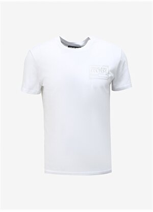 Versace Jeans Couture Bisiklet Yaka Beyaz Erkek T-Shirt 75GAHT12CJ00TS03