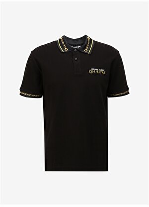 Versace Jeans Couture Siyah Erkek Polo T-Shirt 75GAGT01CJ01TG89