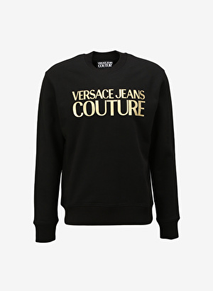 Versace Jeans Couture Bisiklet Yaka Siyah Erkek Sweatshırt 75GAIT01CF06TG89