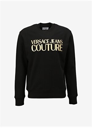 Versace Jeans Couture Bisiklet Yaka Siyah Erkek Sweatshırt 75GAIT01CF06TG89