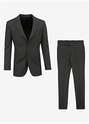 Dufy Standart Bel Slim Fit Antrasit Erkek Takım Elbise DU1234204002