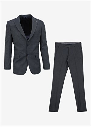 Dufy Standart Bel Slim Fit Lacivert Erkek Takım Elbise DU1234204002