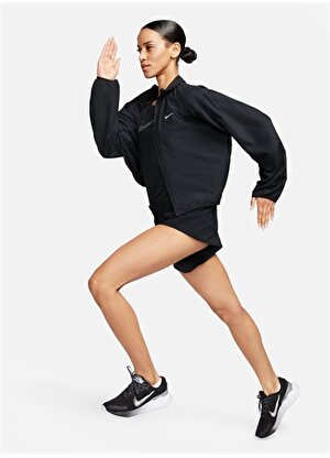 Nike Siyah Kadın Dik Yaka Rüzgarlık FB4694-010-W NK DF SWOOSH HBR JKT  