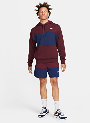 Nike Bordo - Mavi Erkek Kapüşon Yaka Sweatshirt FB7415-681-M NK CLUB+ FT CB HOODIE 