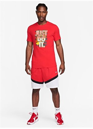 Nike Kırmızı Erkek Bisiklet Yaka Baskılı T-Shirt FN0813-657-M NK DF TEE JDI P1 