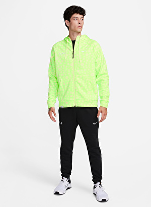 Nike Yeşil Erkek Kapüşon Yaka Desenli Zip Ceket FB7942-337-M NK TF S72 HD FZ 