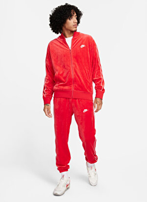 Nike Kırmızı Erkek Kapüşon Yaka Zip Ceket FB8231-657-M NK CLUB VELOUR JKT 