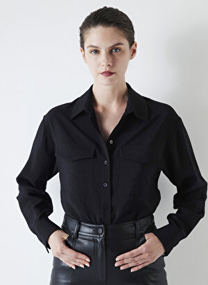 İpekyol Normal Gömlek Yaka Siyah Kadın Gömlek IW6230025161001