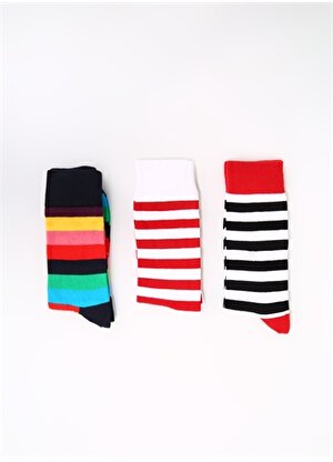 Cozzy Socks 3'lü Çok Renkli Erkek Çorap Cozzy-Şerit