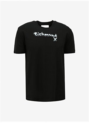 John Richmond Bisiklet Yaka Siyah Erkek T-Shirt UMA23002TS