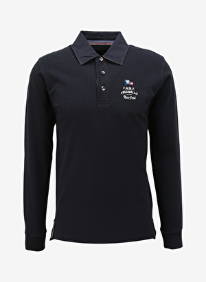 Fred Mello Polo Yaka Slim Fit Lacivert Erkek Kazak FM23W06QC