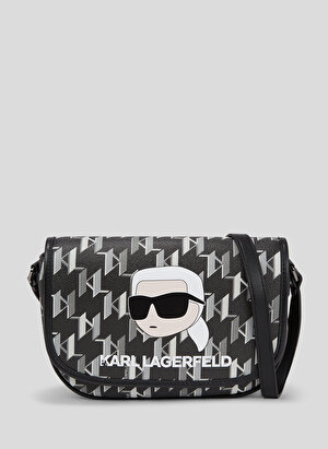 KARL LAGERFELD Siyah - Beyaz Kadın 23,5x16,5x6,5 cm Çapraz Çanta 235W3098998 