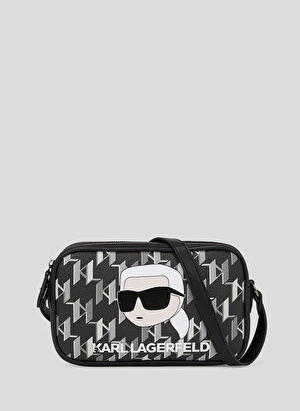 KARL LAGERFELD Siyah - Beyaz Kadın 20,5x13x5,5 cm Çapraz Çanta 235W3095998 